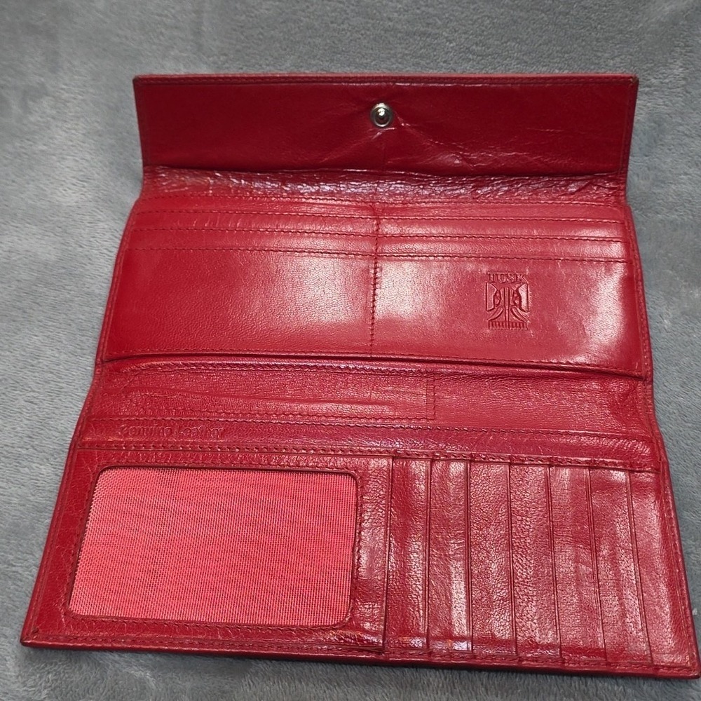 Vintage Tusk Red Leather Wallet Womens - Picture 3 of 8
